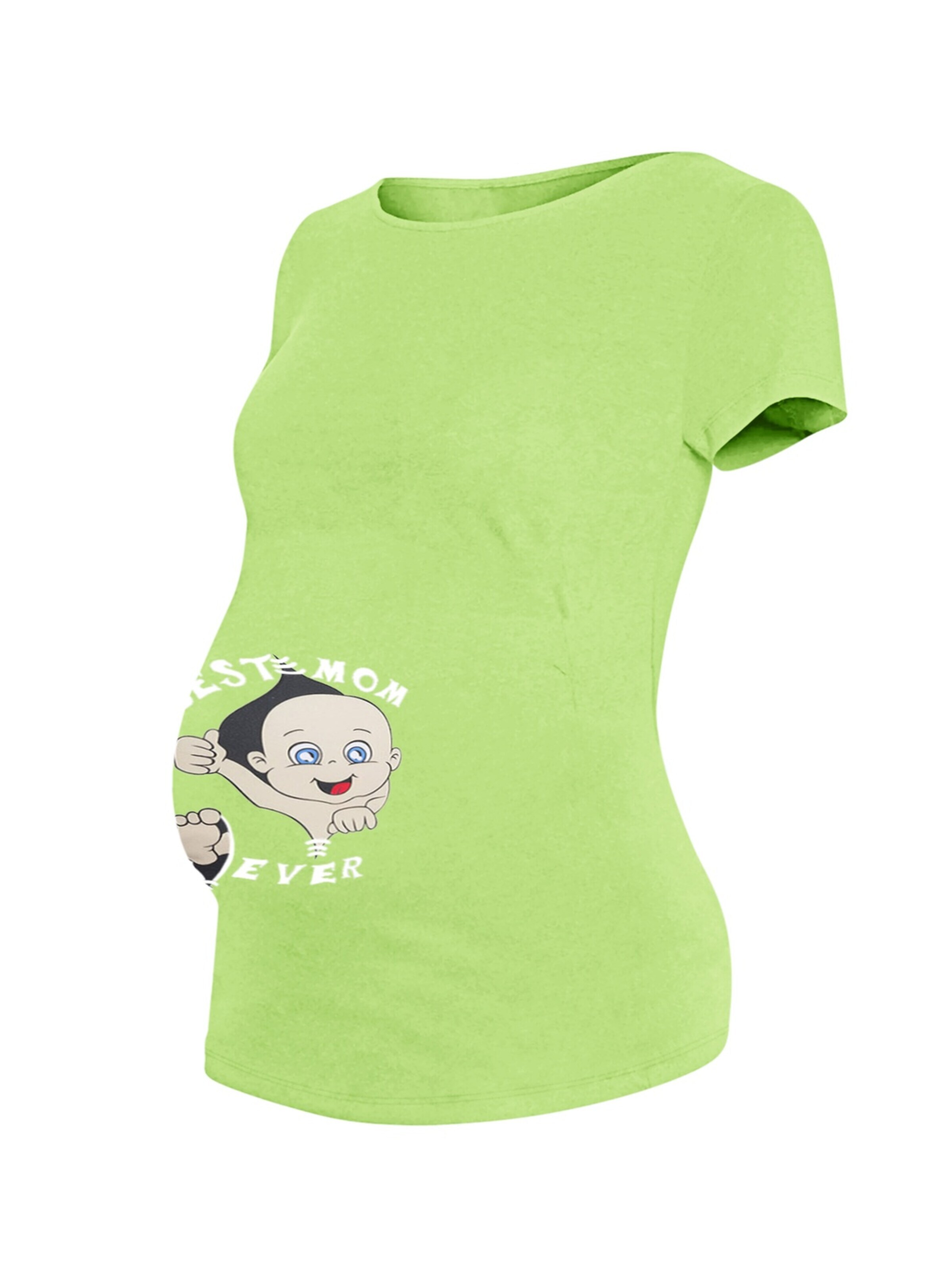 M.M.C. Shirt 'Best Mom Ever Umstandsshirt' in Green: front