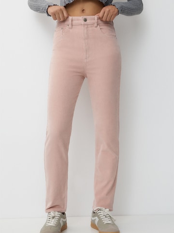 Regular Pantalon Pull&Bear en rose : devant