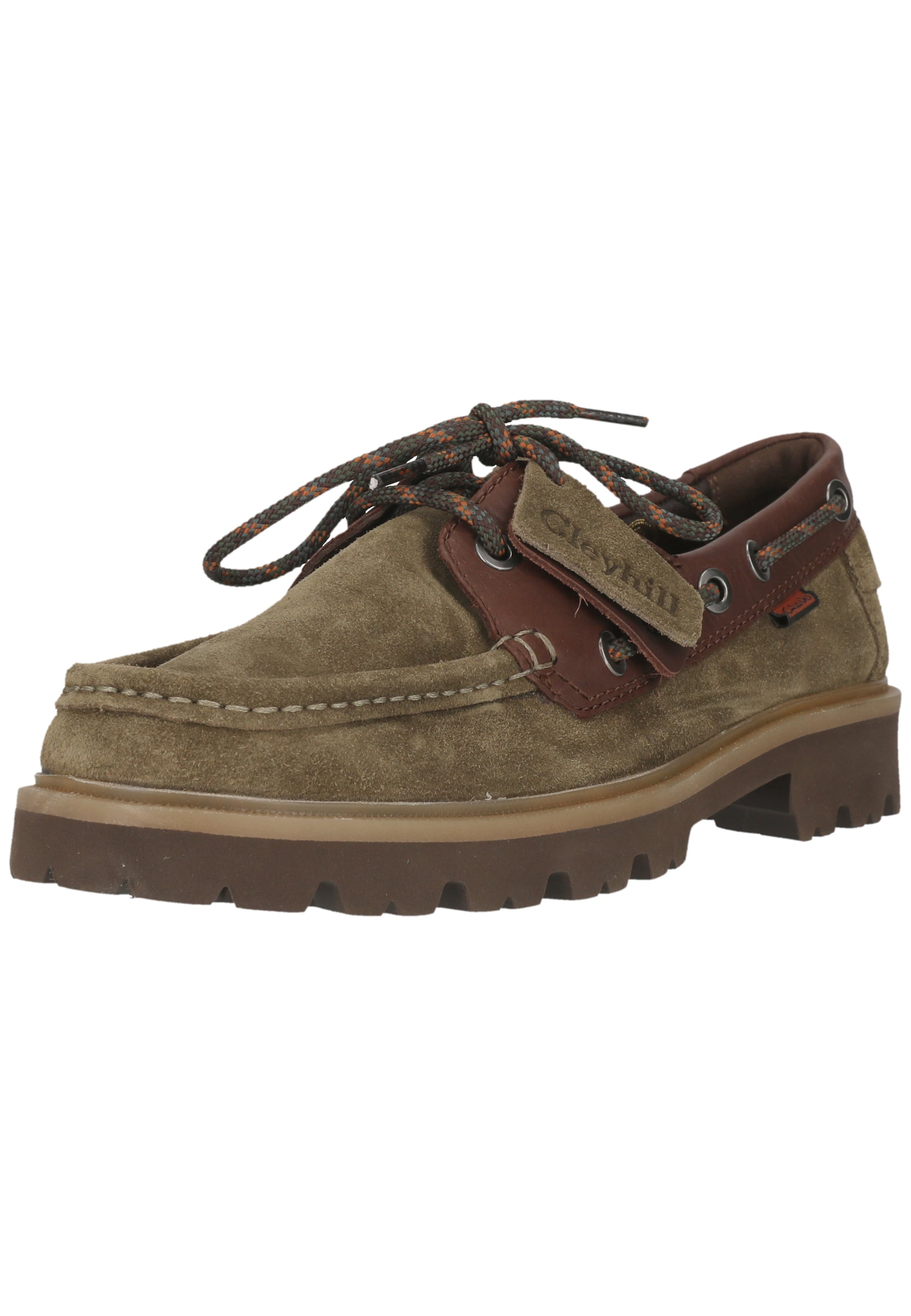 CLARKS Schnürschuhe 'Cleyhill Boat' in Grau: Vorderseite