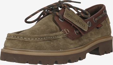 CLARKS Nauhakengät 'Cleyhill Boat' värissä vihreä: etupuoli