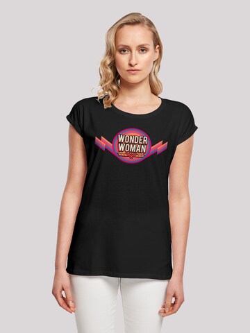 T-shirt 'DC Comics Wonder Woman Rainbow Logo' F4NT4STIC en noir : devant