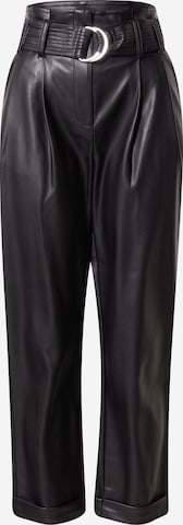 Warehouse Loosefit Plissert bukse i svart: forside