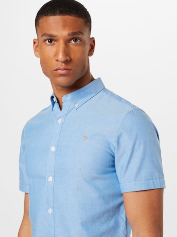 FARAH Slim fit Overhemd 'BREWER' in Blauw