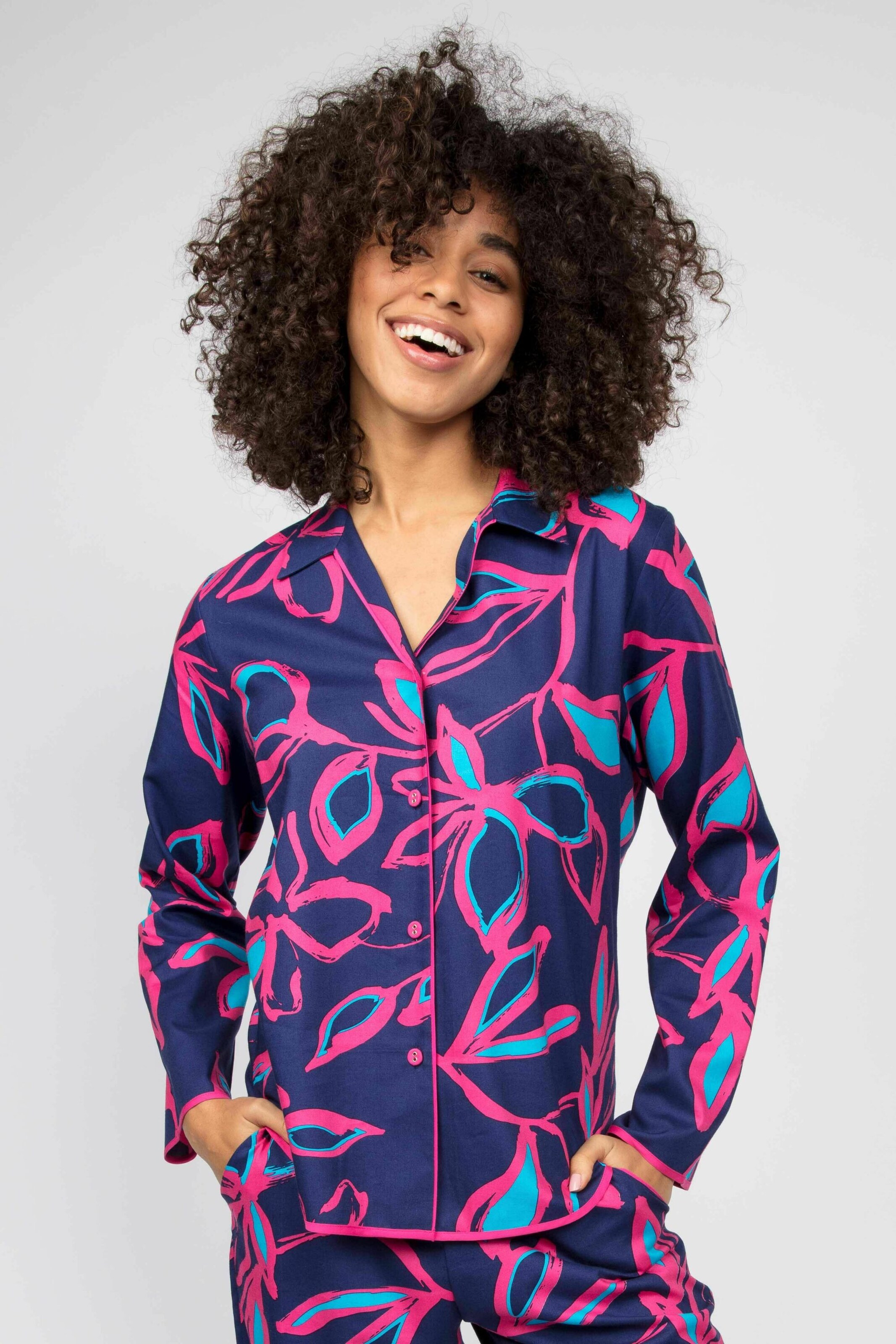 Frauen Wäsche Cyberjammies Pyjamahemd 'Charlotte' in Navy, Hellblau - PX08507 Frauen Wäsche Cyberjammies Pyjamahemd 'Charlotte' in Navy, Hellblau - PX08507