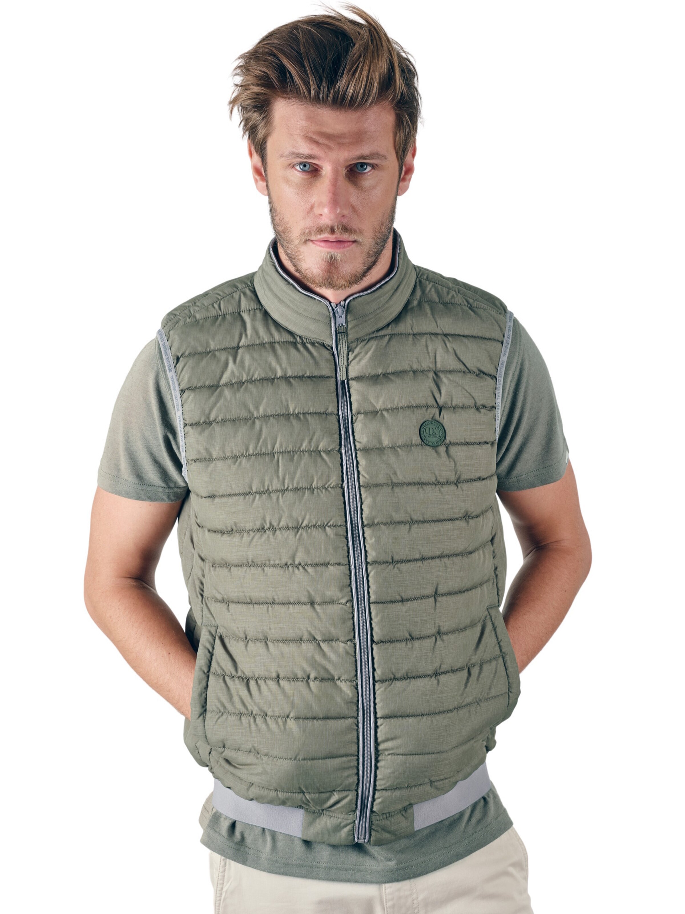 Deeluxe Bodywarmer 'Mac' in Groen: voorkant