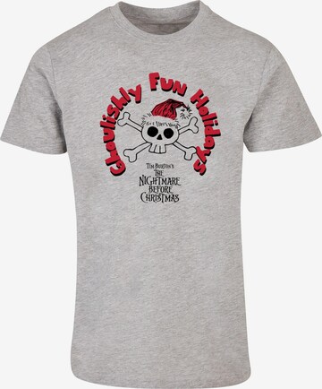 ABSOLUTE CULT Shirt 'The Nightmare Before Christmas - Ghoulishly Fun Holidays' in Grey: front