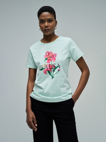 T-shirt Salsa Jeans en vert : devant