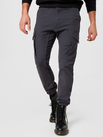 JACK & JONES Tapered Cargo nadrágok 'Paul Flake' - szürke: elől