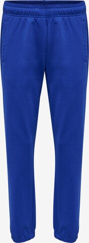 Hummel Regular Workout Pants in Blue: front