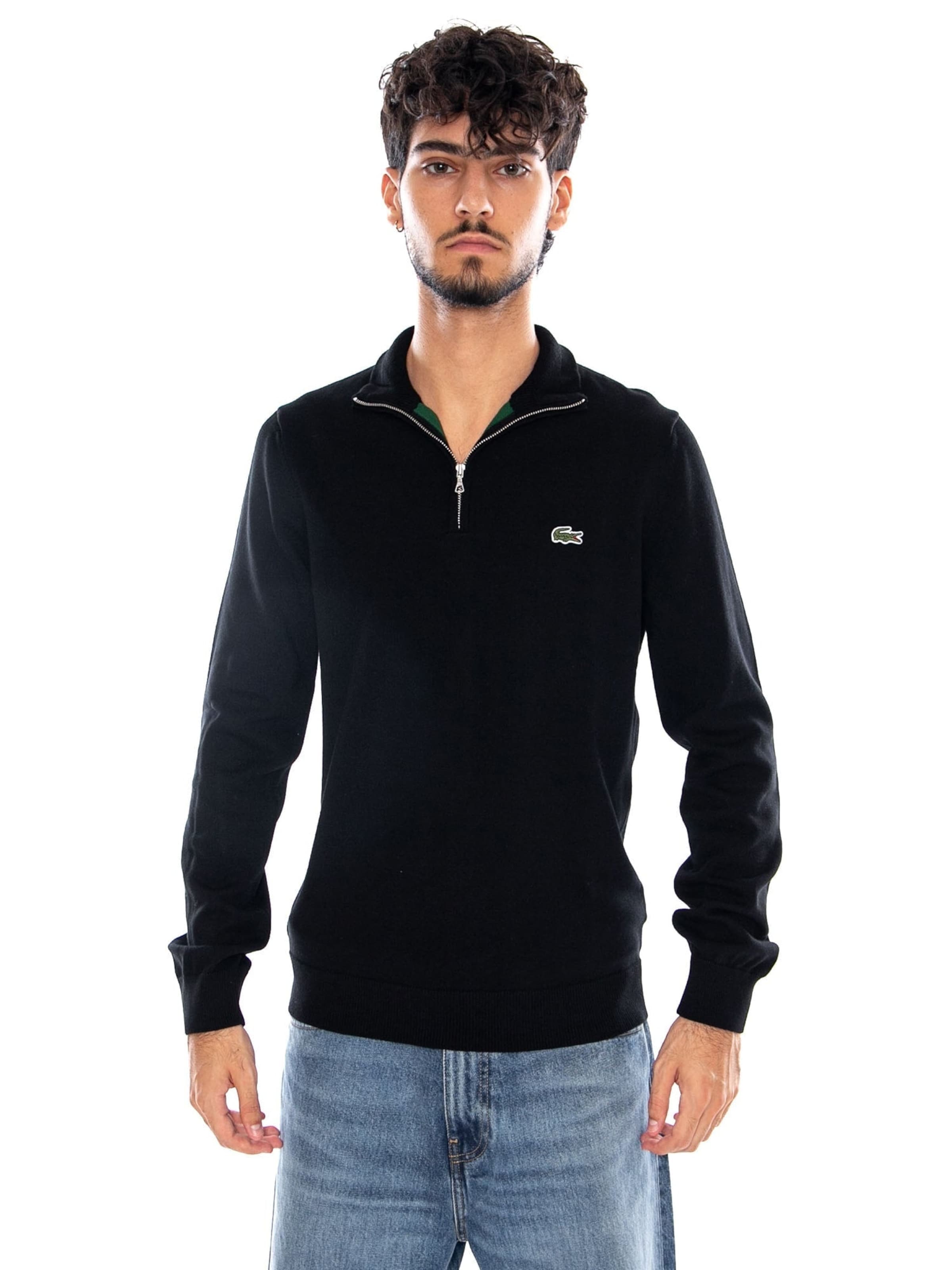 LACOSTE Trui 'PULLOVER BLACK' in Zwart: voorkant