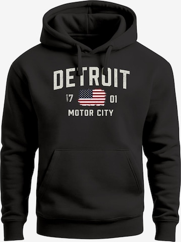 Neverless Sweatshirt 'Detroid' in Schwarz: Vorderseite