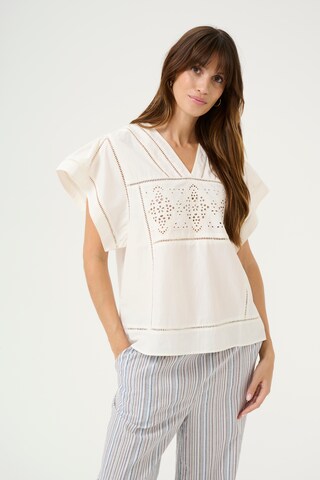 CULTURE Bluse 'Leso Olena' i hvid: forside