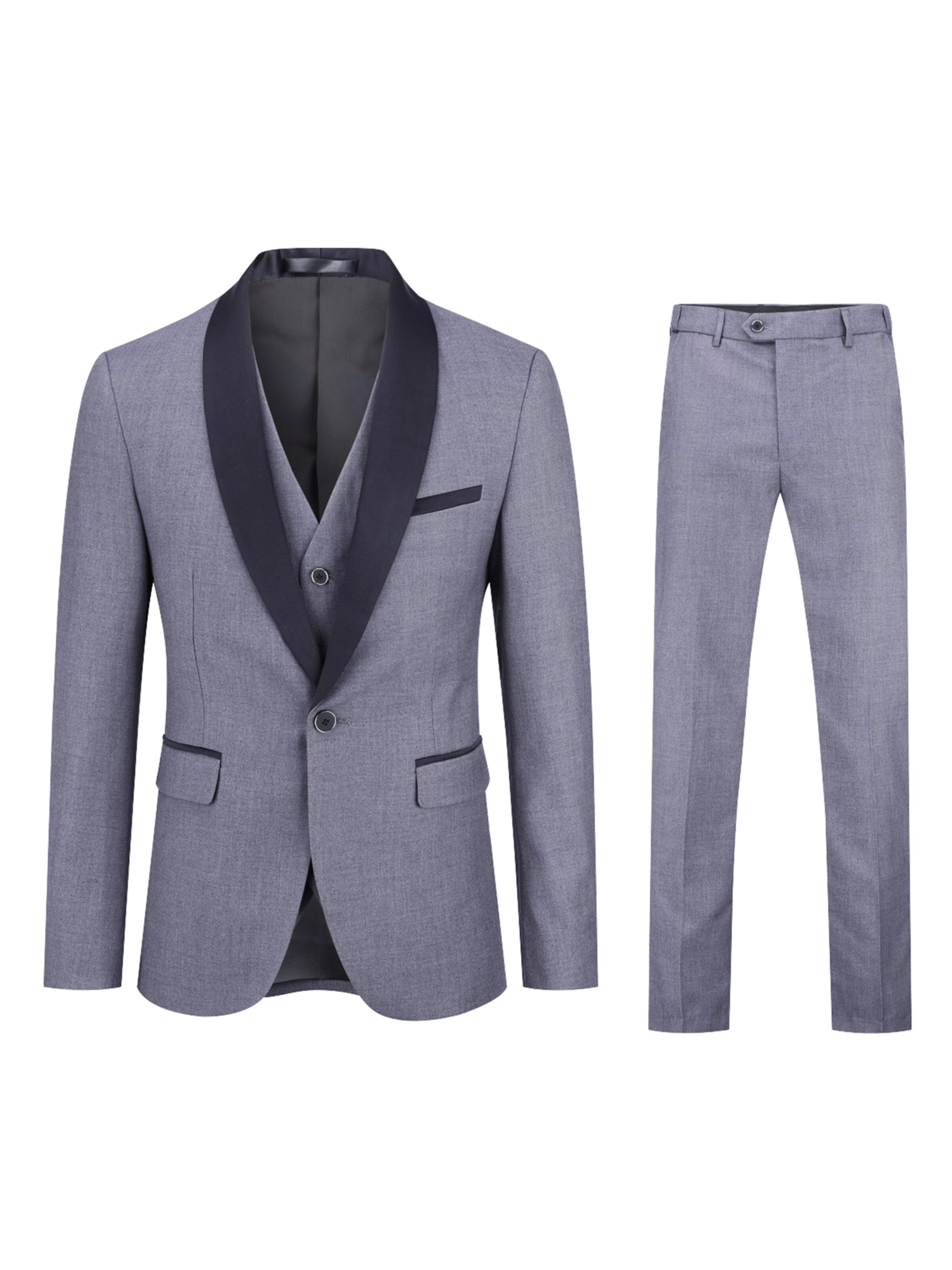 Youthup Slimfit Anzug in Grau: Vorderseite