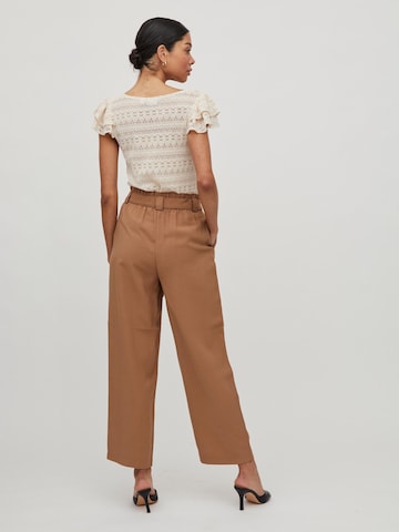 VILA Wide leg Pleat-Front Pants 'Karen' in Brown