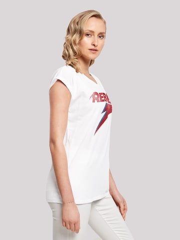T-shirt 'David Bowie Distressed Rebel' F4NT4STIC en blanc