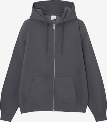 Pull&Bear Sweat jacket in Grey: front