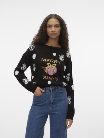 VERO MODA Sweater 'Xmas' in Black: front