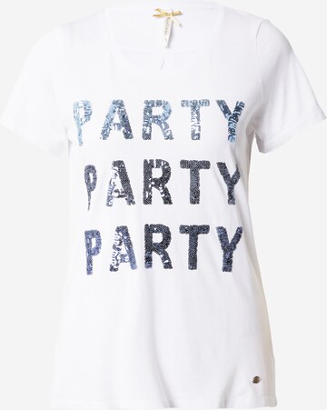 Key Largo - Camisa 'PARTY' em branco: frente