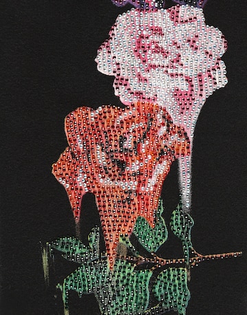 Philipp Plein - Tapered Calças 'Flowers' em preto