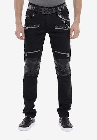 CIPO & BAXX Slimfit Jeans 'Punk Rock' in Zwart: voorkant