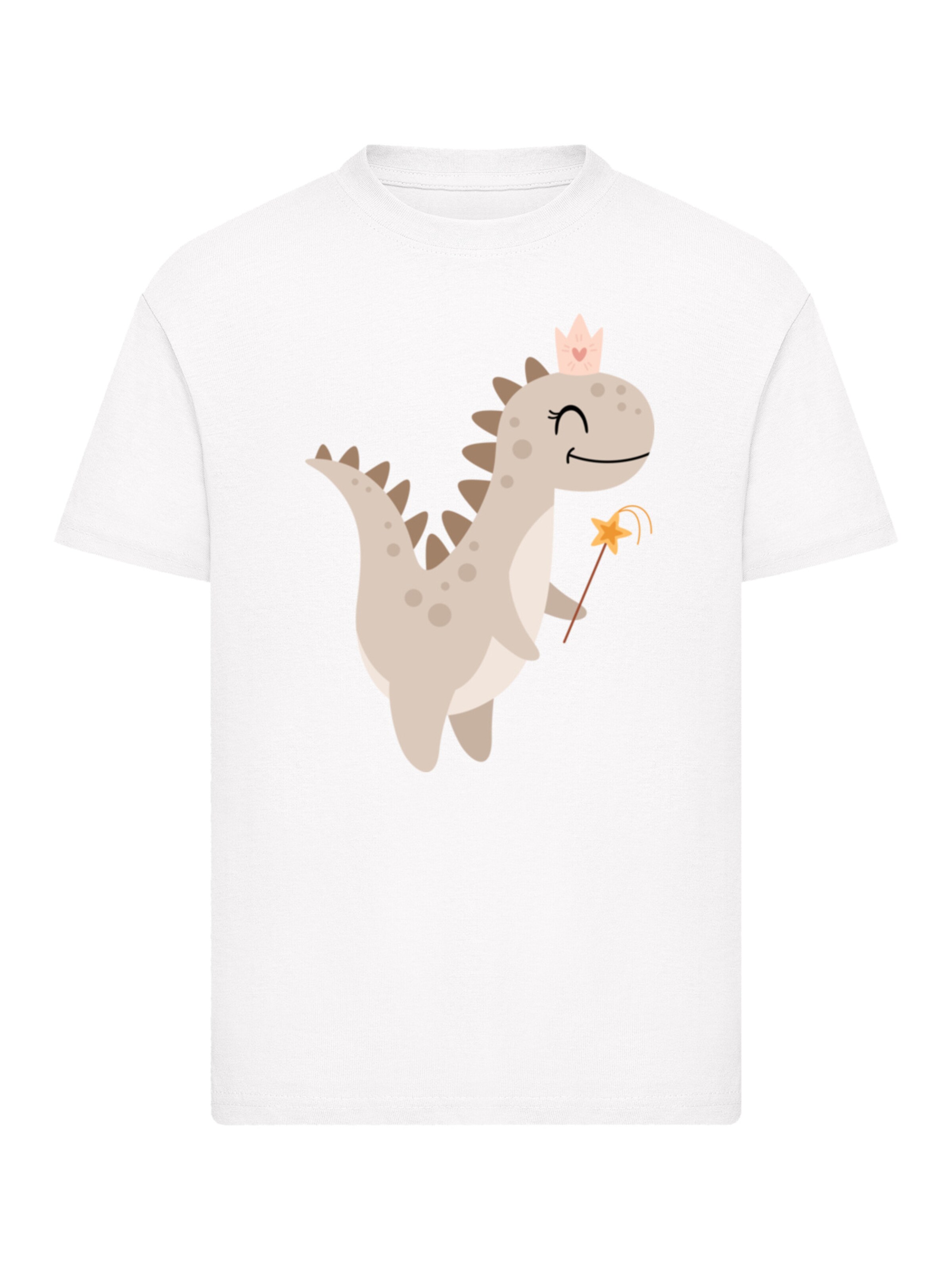 T-Shirt 'Süßer Mädchen Dinosaurier' F4NT4STIC en blanc : devant