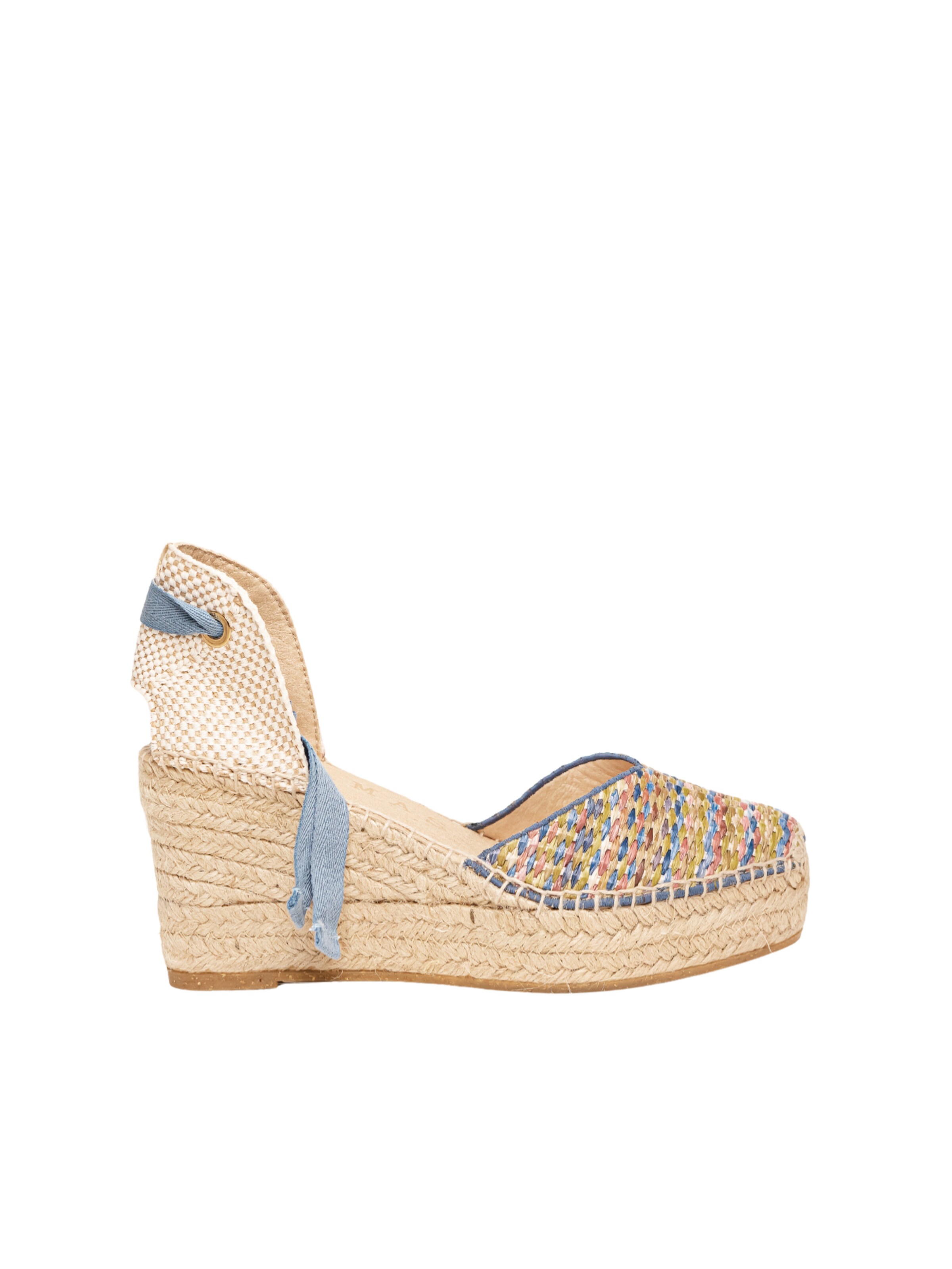 Alhamas Sandaal 'Alpargata Cuña 8 cm' in Blauw: voorkant