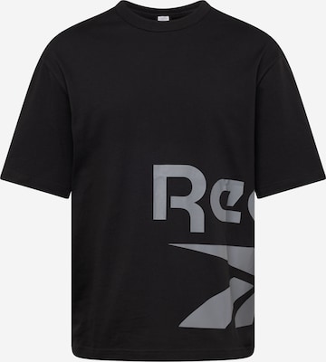 T-Shirt fonctionnel Reebok en noir : devant