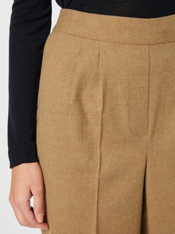 TOM TAILOR Regular Pleat-Front Pants in Brown