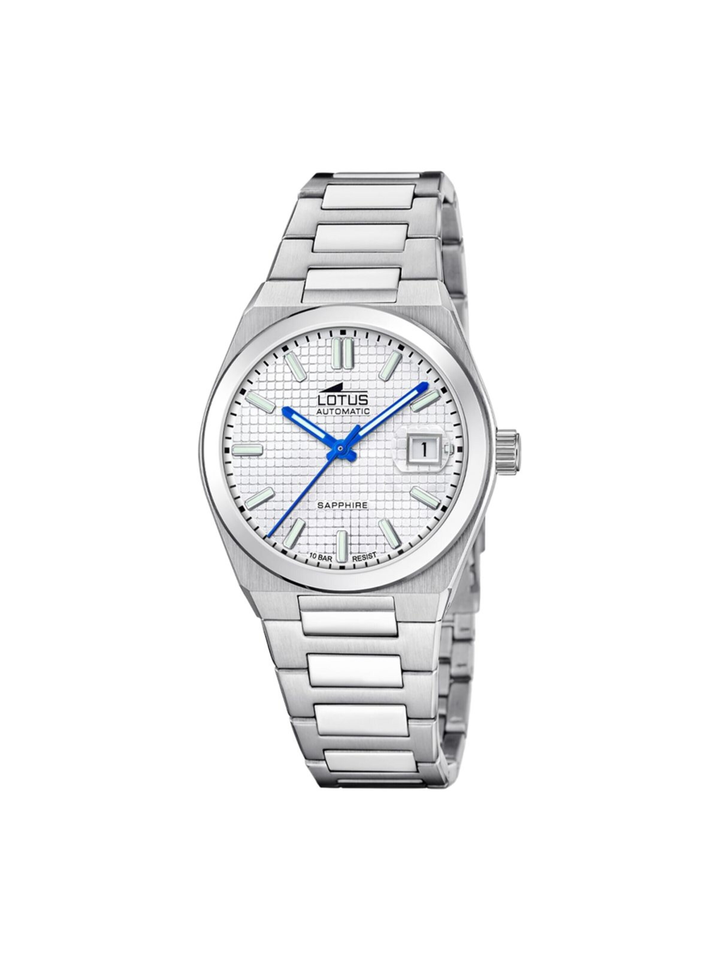Lotus Analoog horloge in Zilver: voorkant