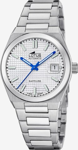 Lotus Analoog horloge in Zilver: voorkant