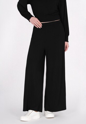 DreiMaster Maritim Wide Leg Hose in Schwarz: Vorderseite