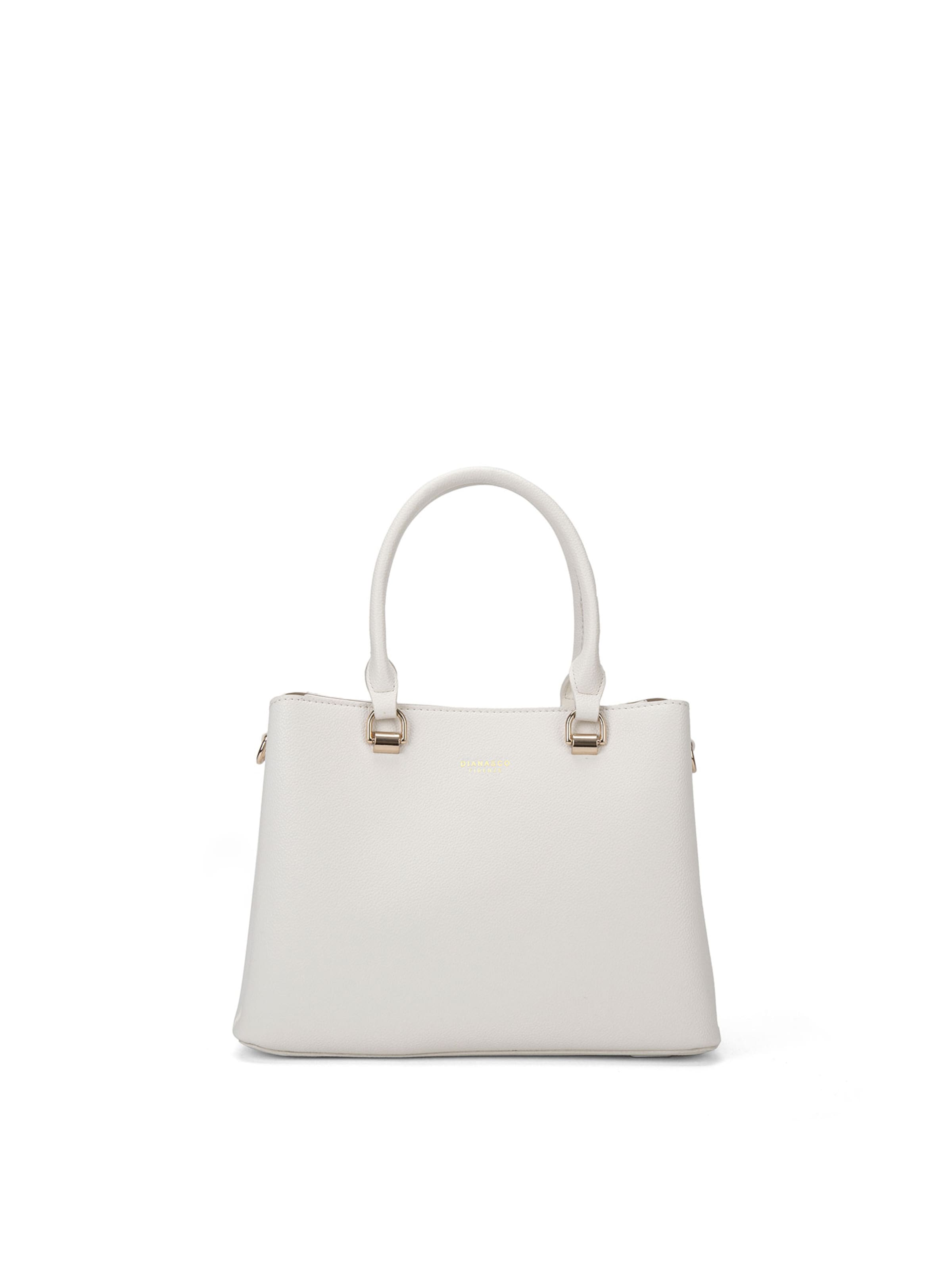Borsa a mano 'Borsa a Mano Vegan Leather Diana & Co Firenze - Zip e Tracolla Rimovibile' di Diana&Co. in bianco: frontale