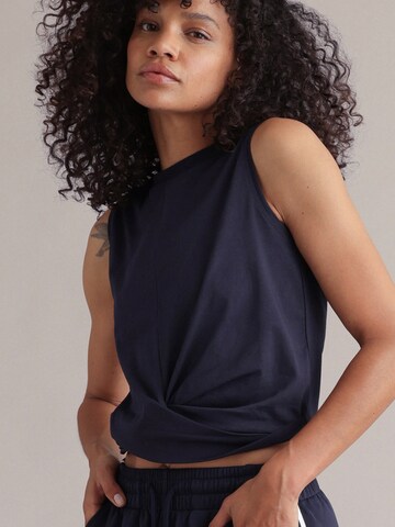 Hey Honey Top 'Cropped' in Blau: Vorderseite