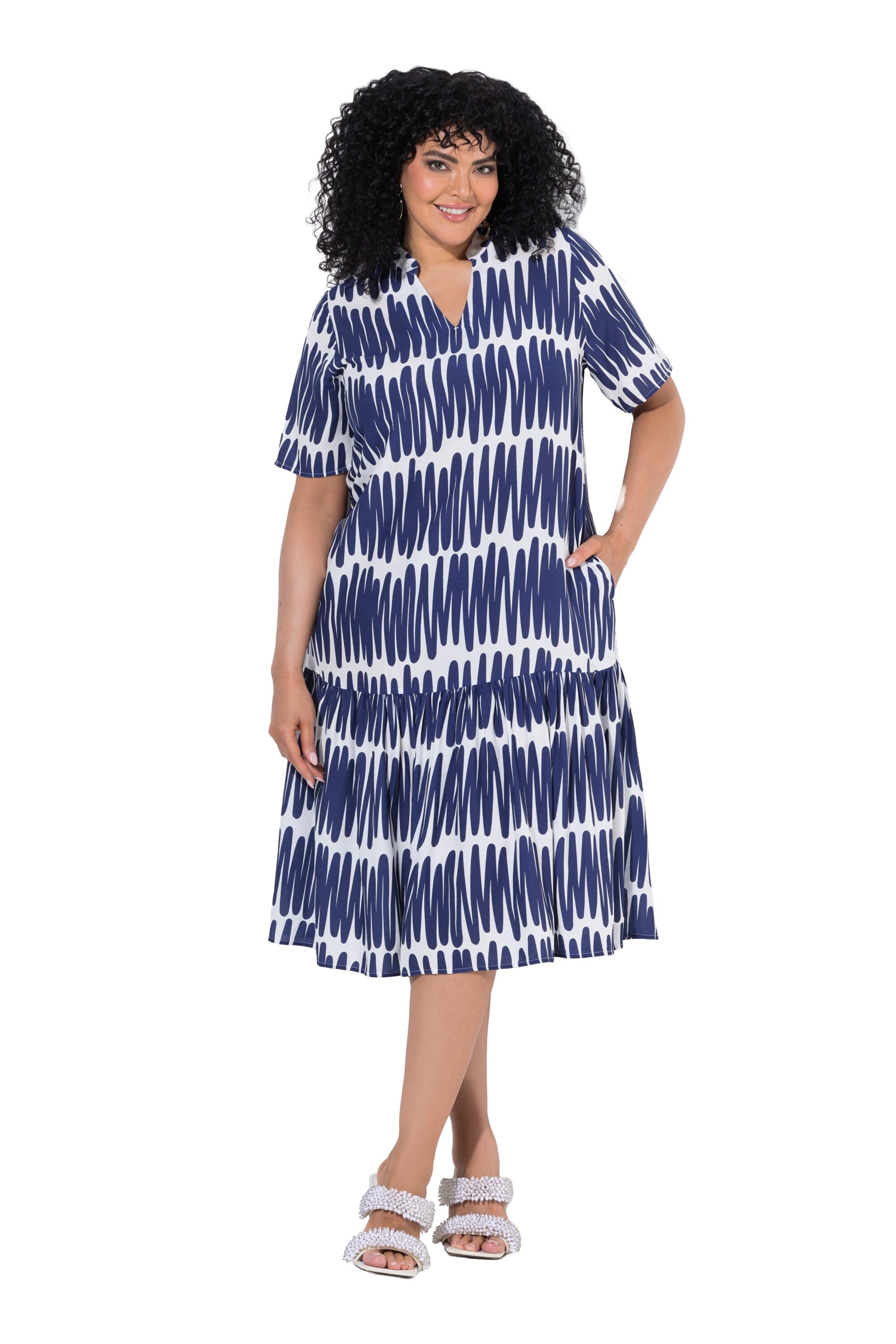 Ulla Popken Dress in Blue: front