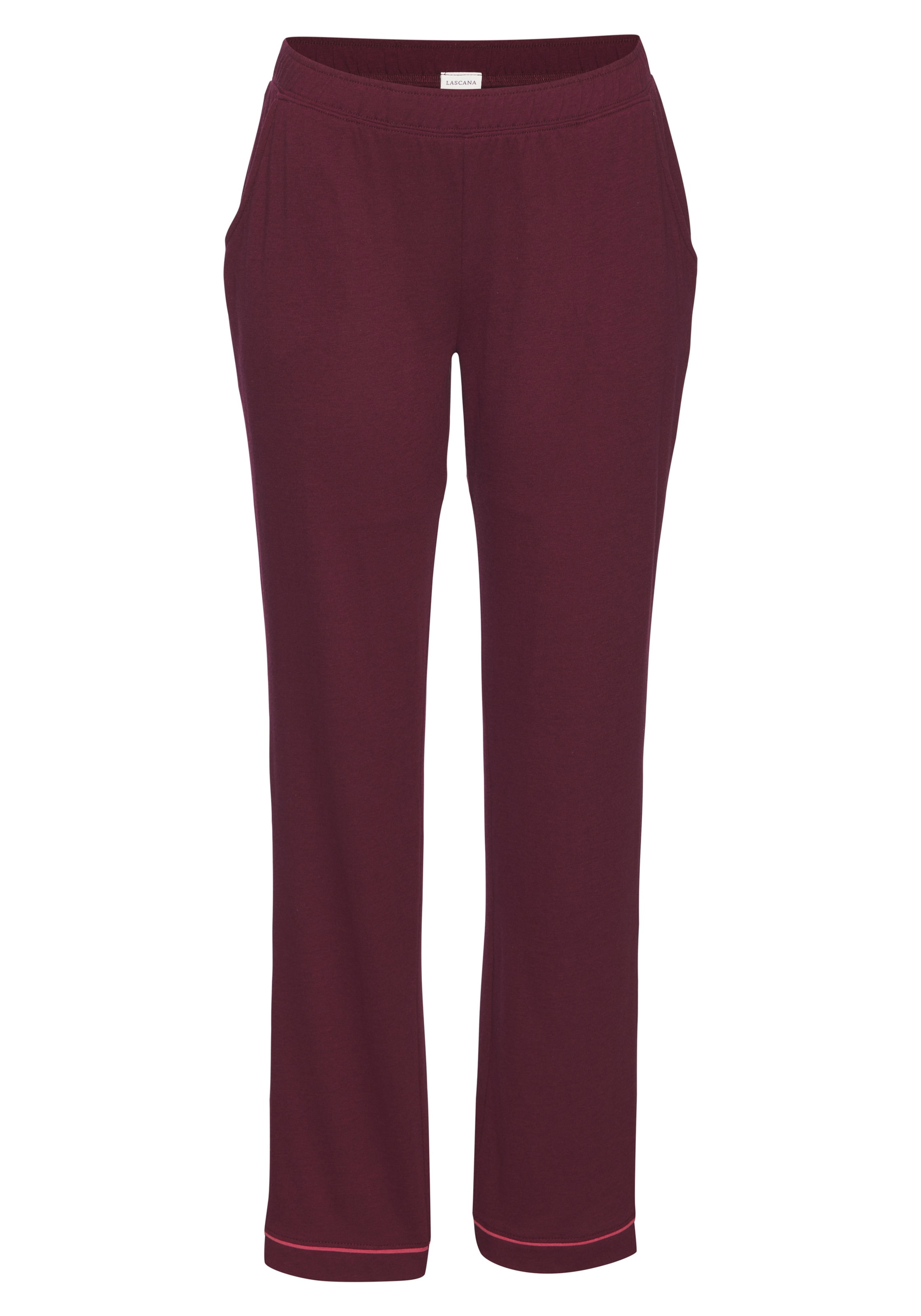 LASCANA - Pantalón de pijama en rojo: frente
