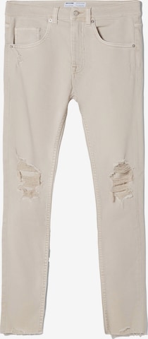 Coupe slim Jean Bershka en beige : devant