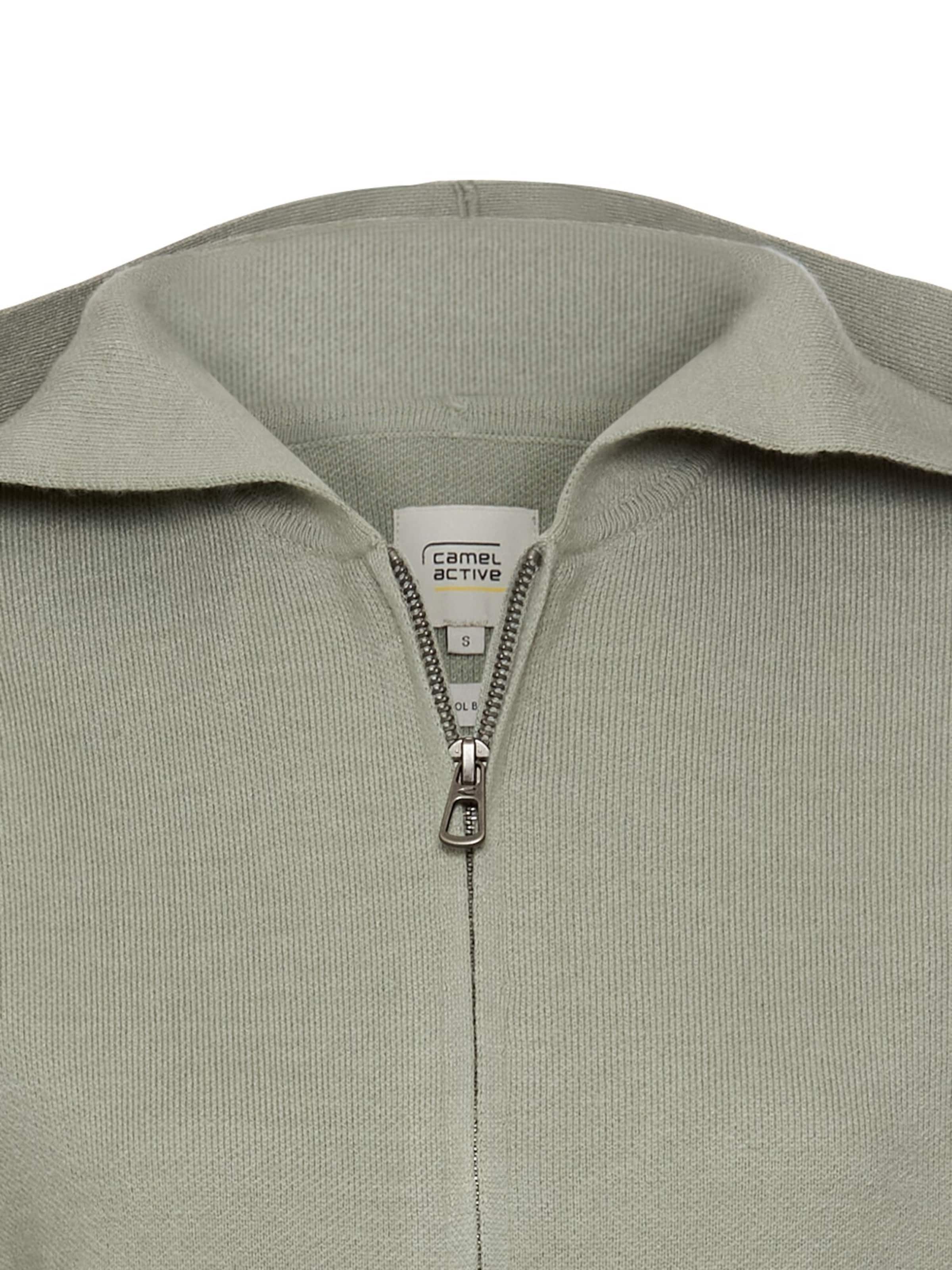 CAMEL ACTIVE Strickjacke mit Kapuze in Grün
