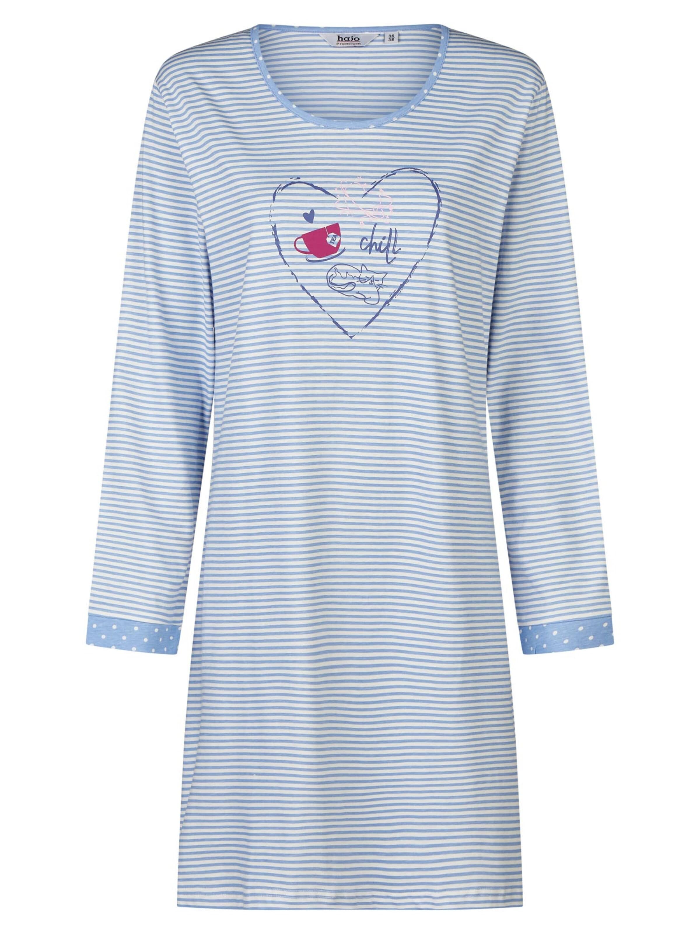 HAJO Nightgown 'Premium Cotten' in Blue: front