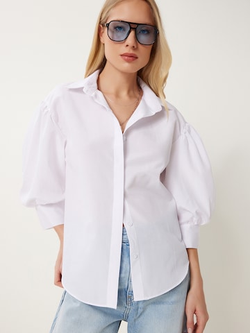 Happiness İstanbul Μπλούζα σε λευκό: μπροστά