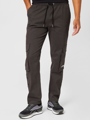 Sixth June Regular Cargo trousers in Black: front