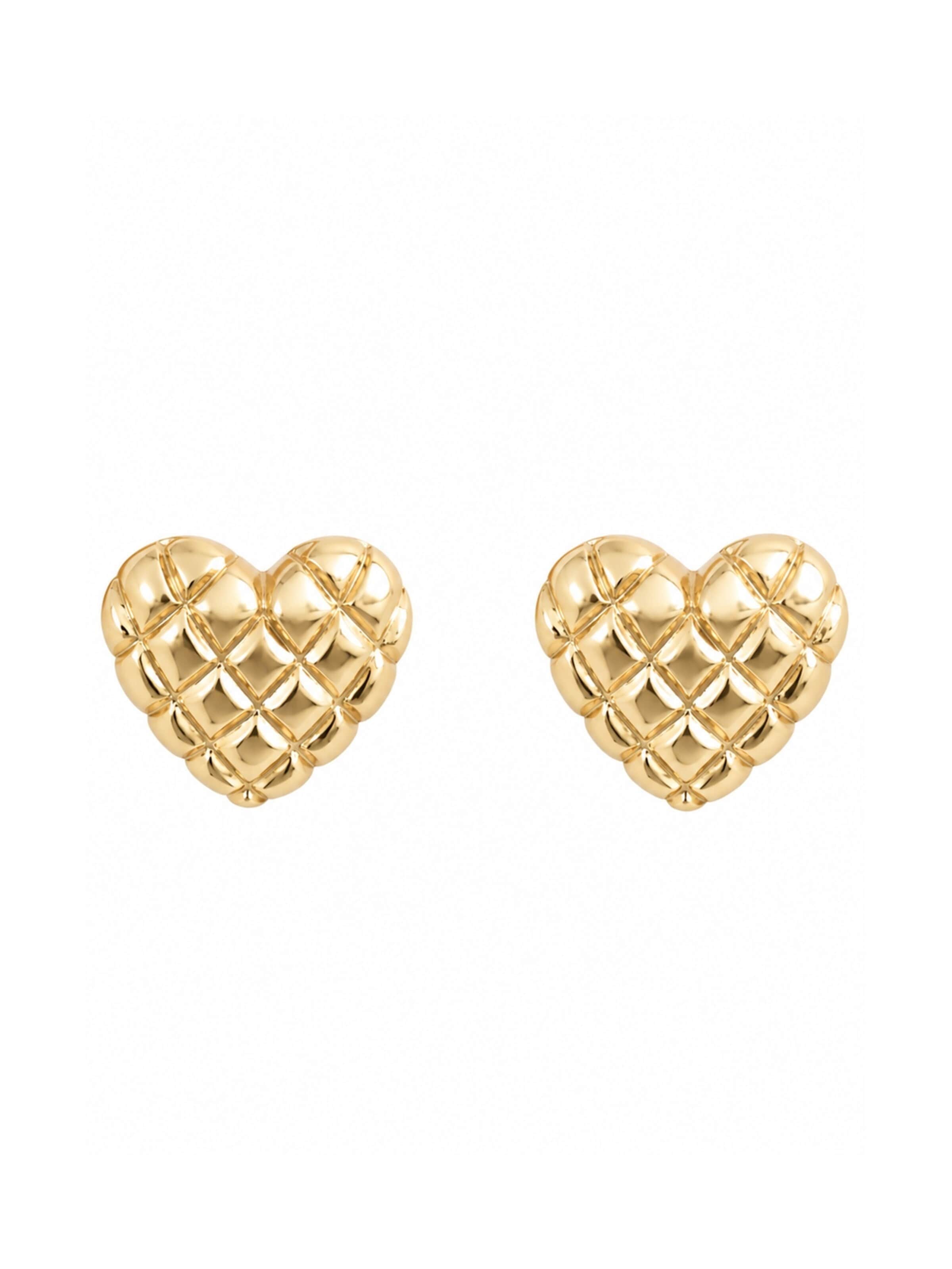 CHIVAL Oorbellen 'Solid Heart' in Goud: voorkant