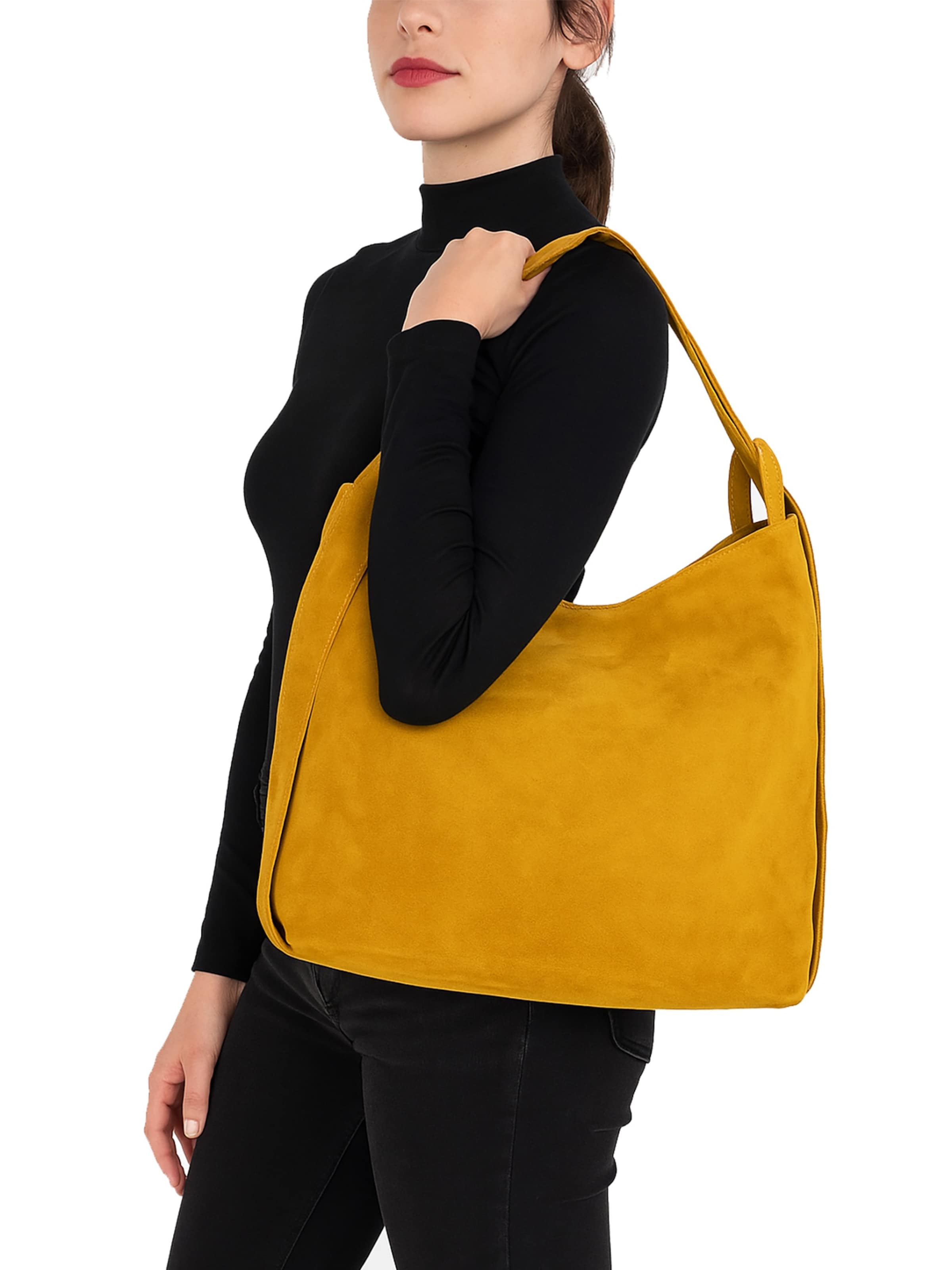 Borsa a spalla di Gave Lux in giallo: frontale