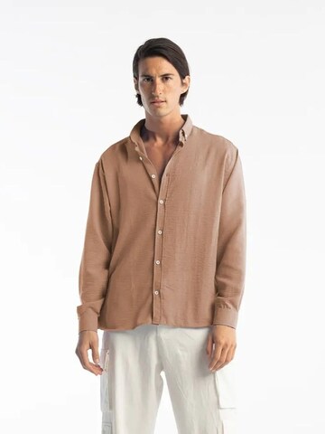 Giesto Button Up Shirt 'Hemden' in Beige: front