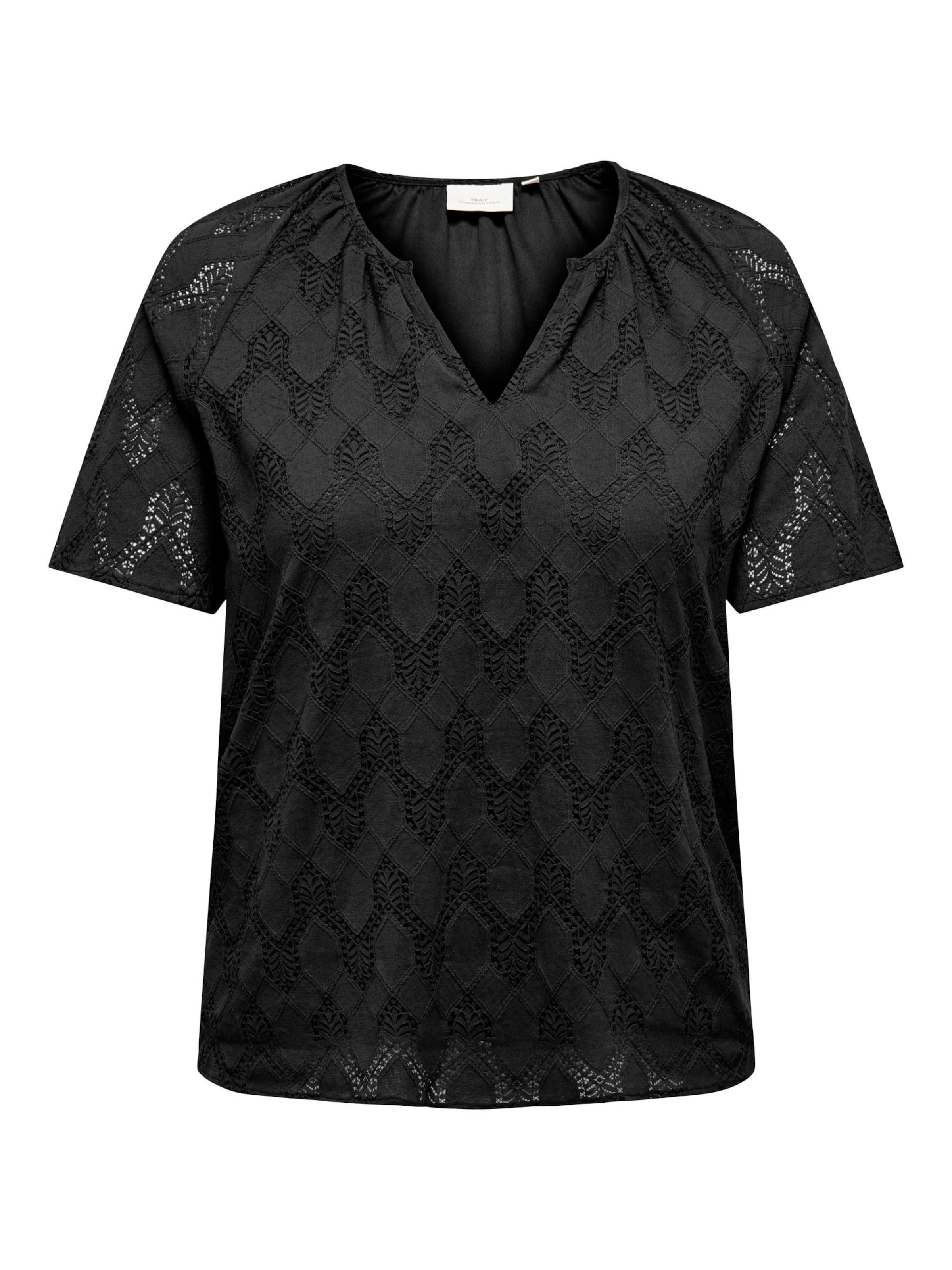 ONLY Carmakoma Blúz - fekete: elől
