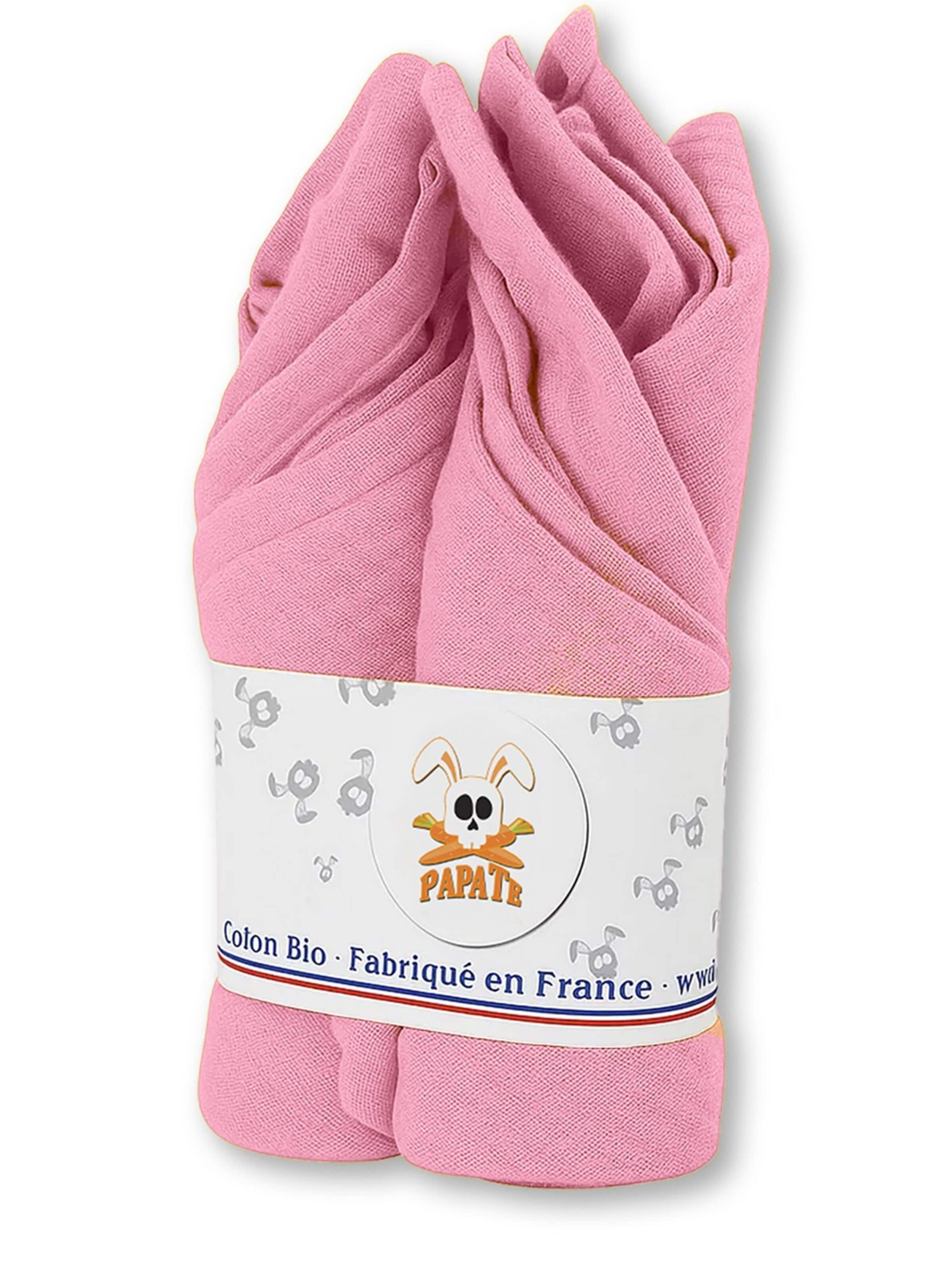 PAPATE - Manta para bebé 'Organic Cotton Swaddles' en rosa: frente