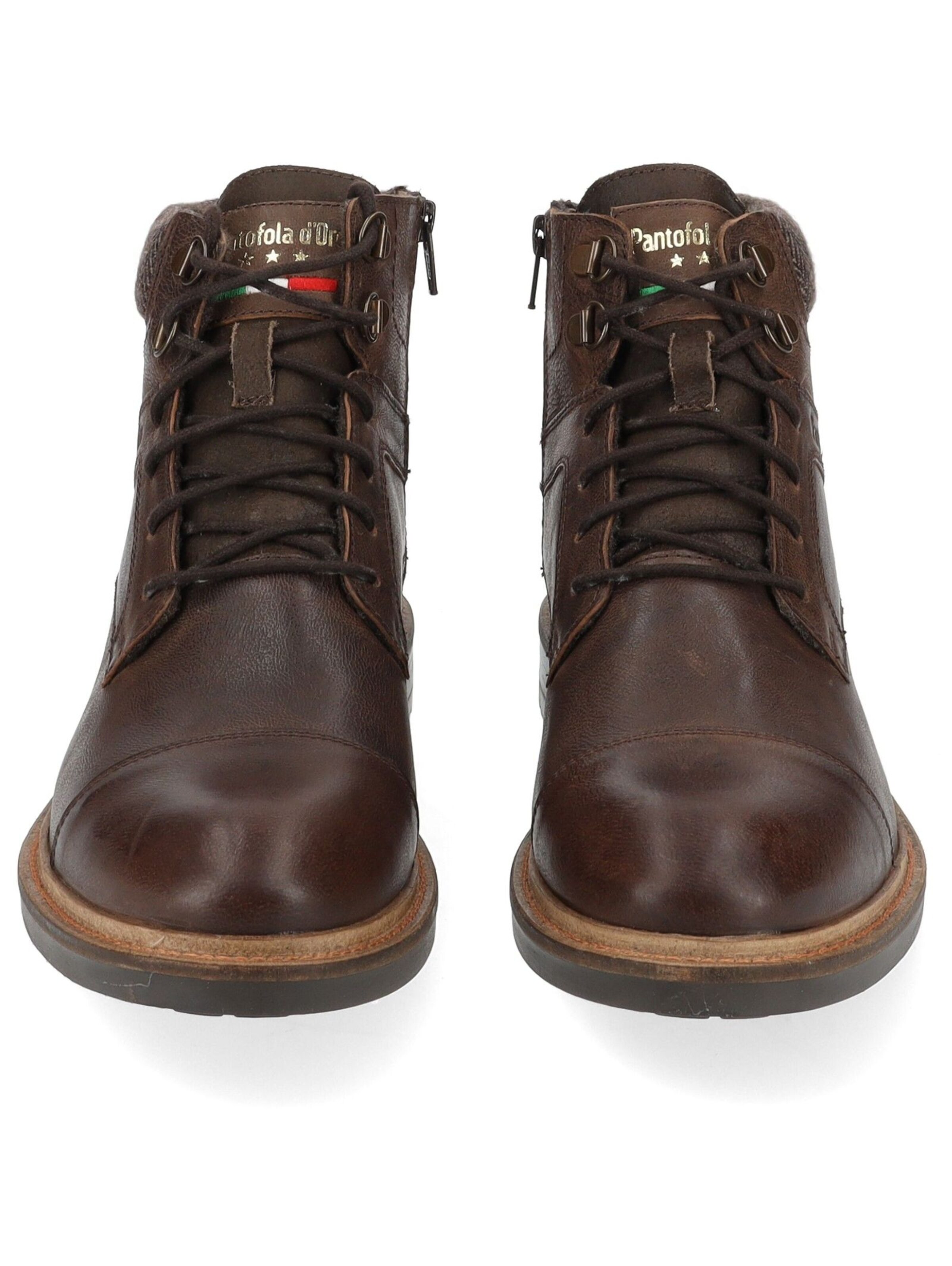 PANTOFOLA D'ORO Lace-up boots 'Trivento' in Brown