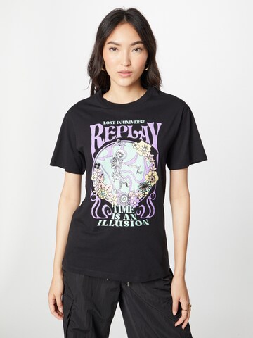 REPLAY Shirt in Zwart: voorkant