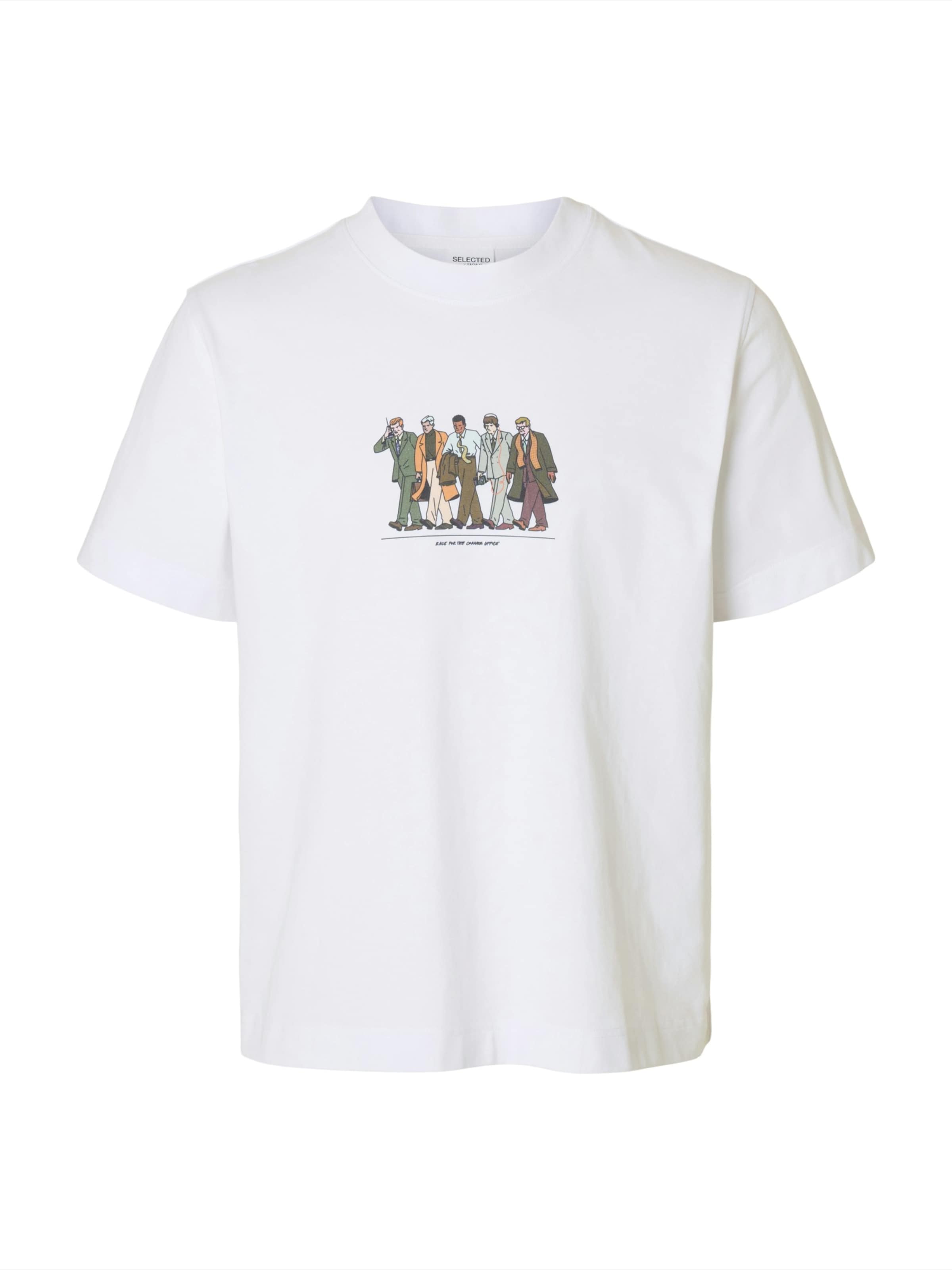 SELECTED Shirt 'SLHPETE LICENSE' in Green / Orange / Black / White, Item view