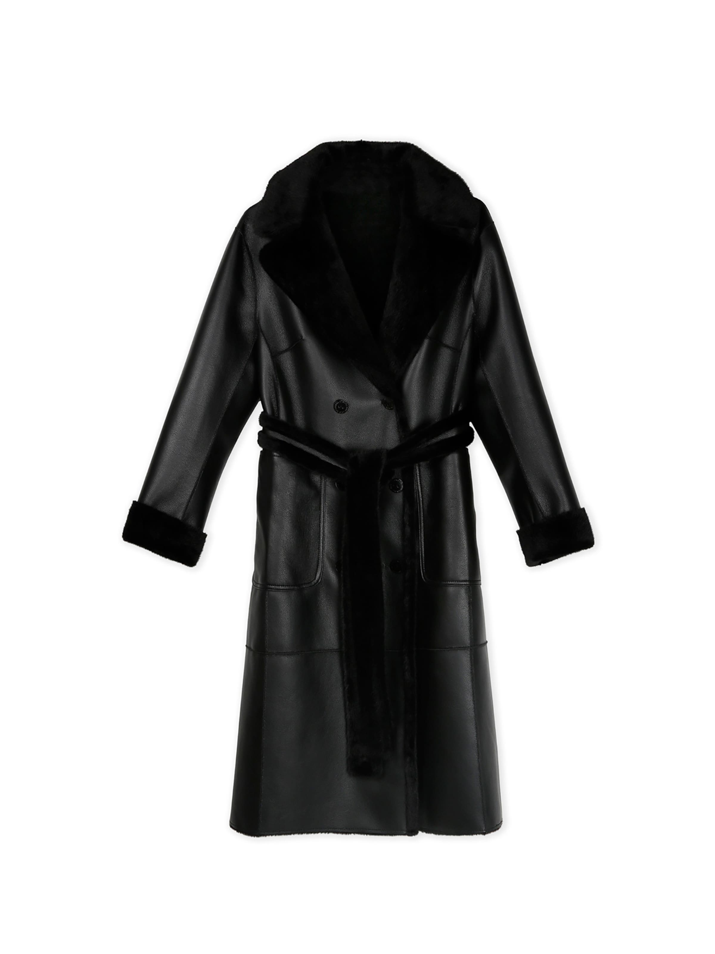 Lola Casademunt Talvemantel, värv must: eest vaates