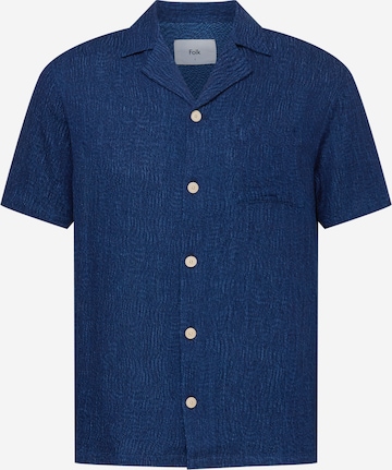 Folk Button Up Shirt in Blue: front